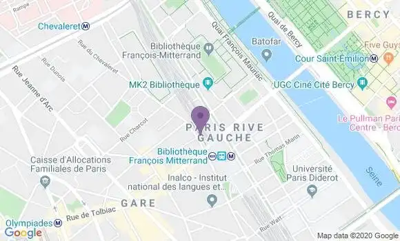 Localisation Crédit Agricole Agence de Paris Lévis