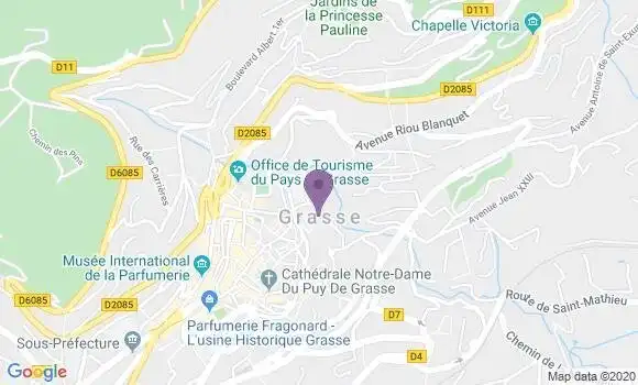 Localisation Crédit Agricole Agence de Châteauneuf de Grasse