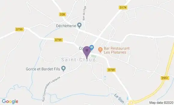 Localisation Crédit Agricole Agence de Lussac