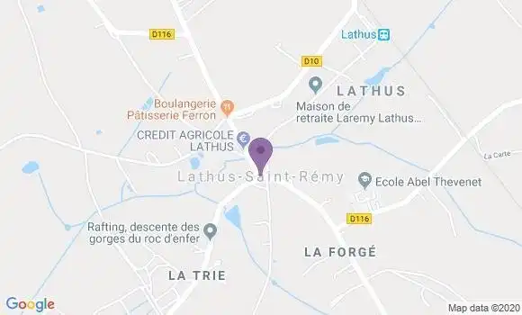 Localisation Crédit Agricole Agence de Lathus Saint Rémy