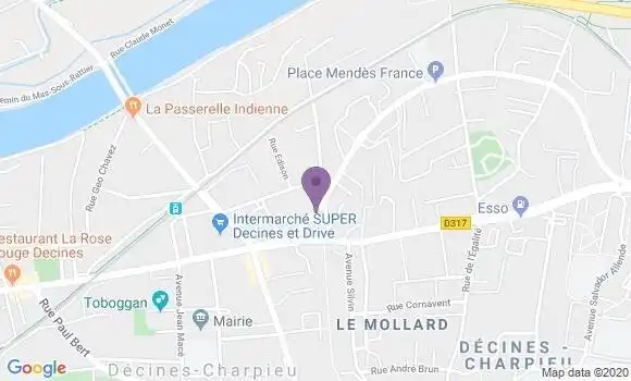 Localisation LCL Agence de Decines Charpieu