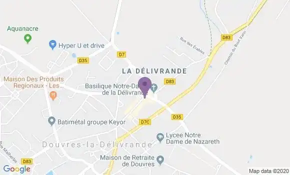 Localisation Crédit Agricole Agence de Douvres la Délivrande