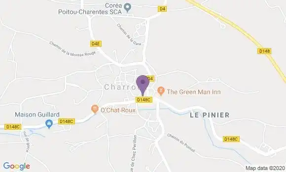 Localisation Crédit Agricole Agence de Charroux