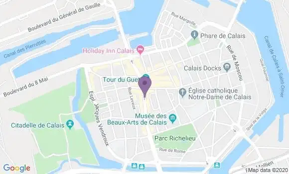 Localisation Crédit Agricole Agence de Calais Nord