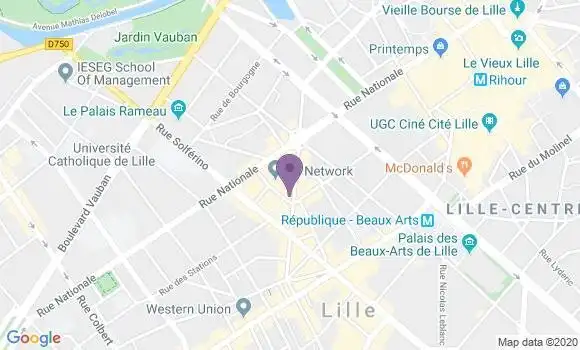 Localisation Crédit Agricole Agence de Lille Massena