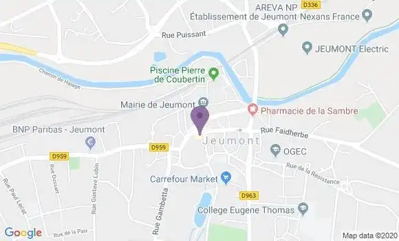 Localisation Crédit Agricole Agence de Jeumont