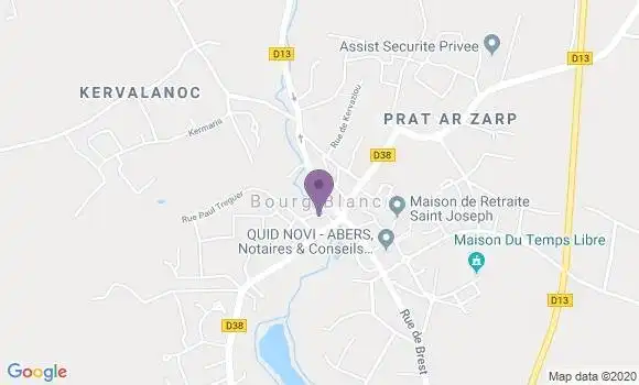 Localisation Crédit Agricole Agence de Bourg Blanc