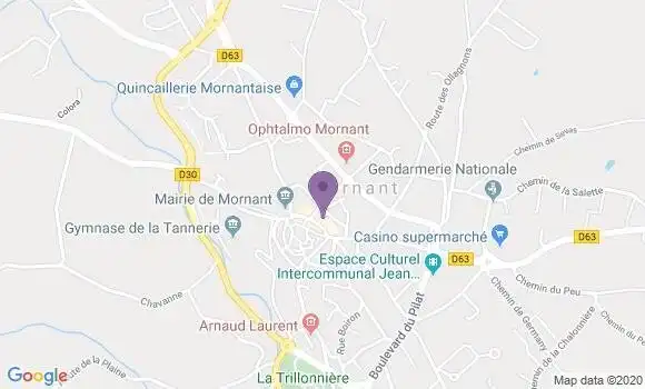 Localisation LCL Agence de Mornant