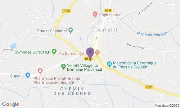 Localisation Crédit Agricole Agence de Dieulefit