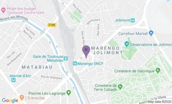 Localisation Crédit Agricole Agence de Toulouse Marengo