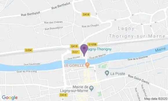 Localisation Crédit Agricole Agence de Thorigny sur Marne Gare