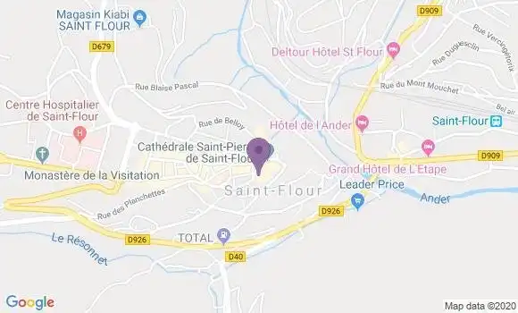 Localisation Crédit Agricole Agence de Saint Flour Montplain
