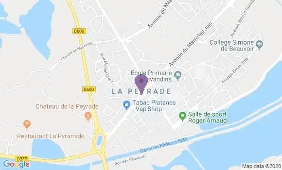 Localisation Crédit Agricole Agence de Frontignan la Peyrade