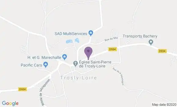 Localisation Crédit Agricole Agence de Trosly Loire