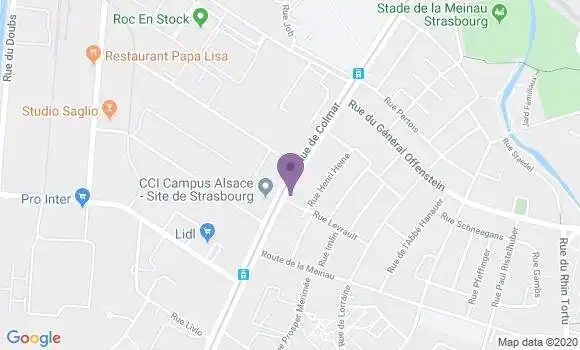 Localisation Crédit Agricole Agence de Strasbourg Meinau