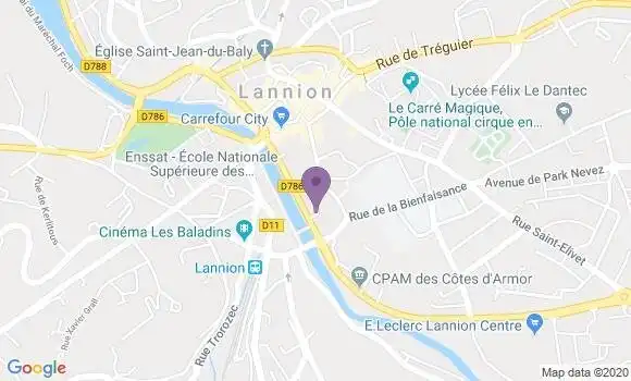 Localisation Crédit Agricole Agence de Lannion