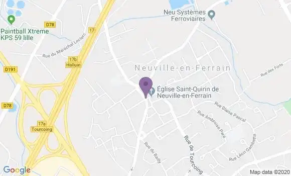 Localisation Crédit Agricole Agence de Neuville en Ferrain
