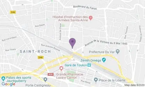 Localisation Crédit Agricole Agence de Toulon Claret