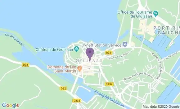 Localisation Crédit Agricole Agence de Gruissan