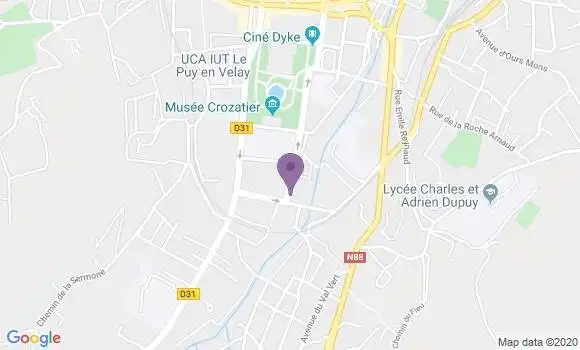 Localisation Crédit Agricole Agence de Le Puy en Velay Bertrand