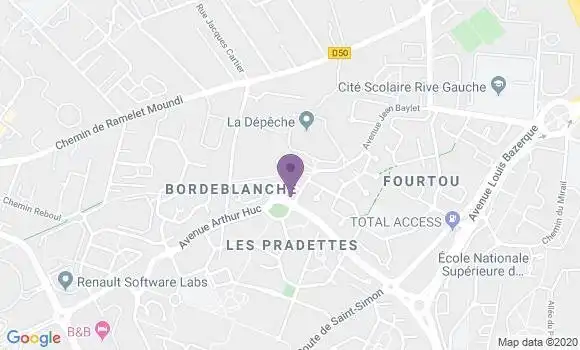 Localisation Crédit Agricole Agence de Toulouse les Pradettes