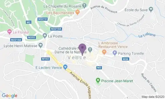 Localisation Crédit Agricole Agence de Vence Grand Jardin