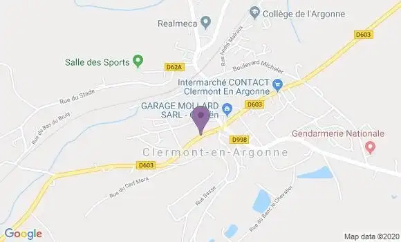 Localisation Crédit Agricole Agence de Clermont en Argonne