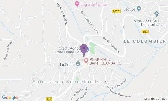 Localisation Crédit Agricole Agence de Saint Jean Bonnefonds