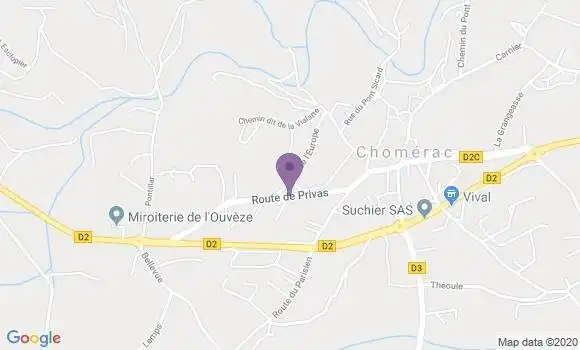 Localisation Crédit Agricole Agence de Chomérac
