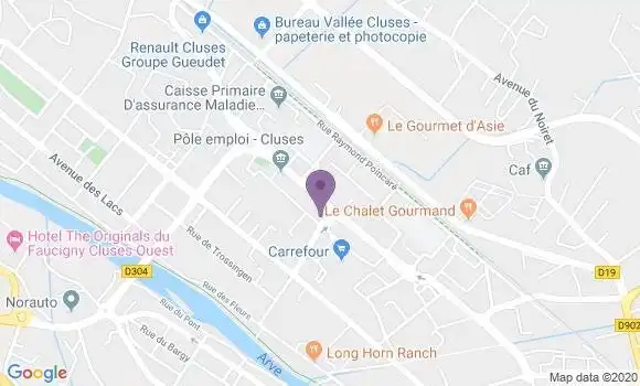 Localisation Crédit Agricole Agence de Cluses