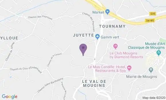Localisation Crédit Agricole Agence de Mougins