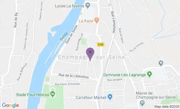 Localisation Crédit Agricole Agence de Champagne sur Seine