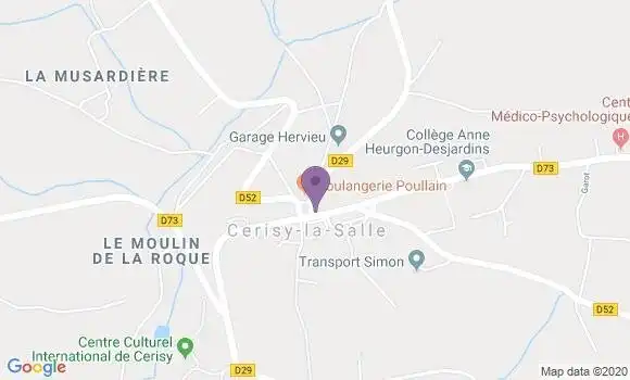 Localisation Crédit Agricole Agence de Cerisy la Salle