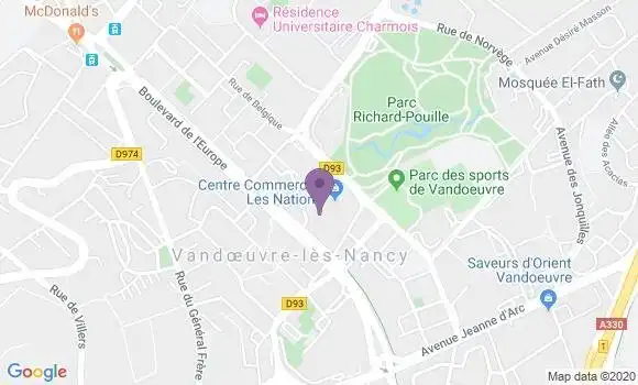 Localisation Crédit Agricole Agence de Vandoeuvre lès Nancy Nations
