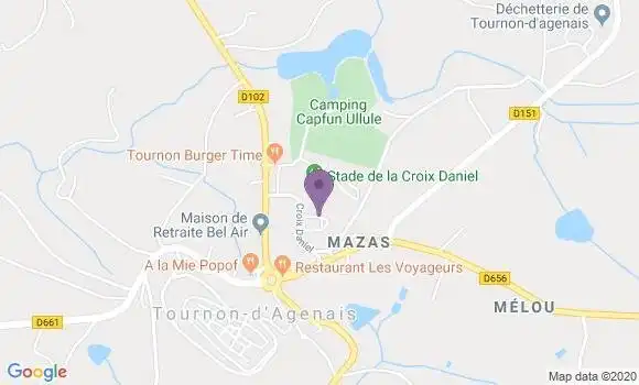 Localisation Crédit Agricole Agence de Tournon d