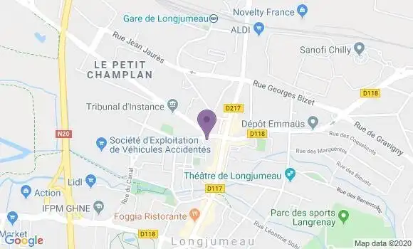 Localisation Crédit Agricole Agence de Longjumeau
