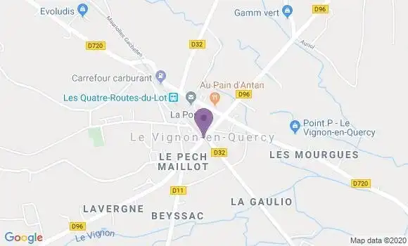 Localisation Crédit Agricole Agence de Les Quatre Routes du Lot
