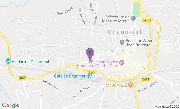 Localisation Crédit Agricole Agence de Chaumont Gare