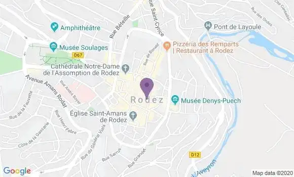 Localisation Crédit Agricole Agence de Rodez Amphi