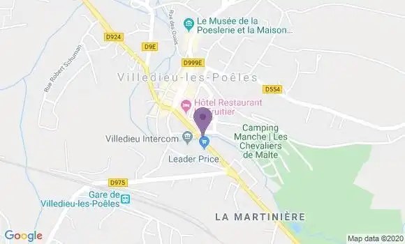 Localisation Crédit Agricole Agence de Villedieu les Poêles