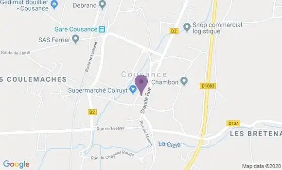 Localisation Crédit Agricole Agence de Cousance