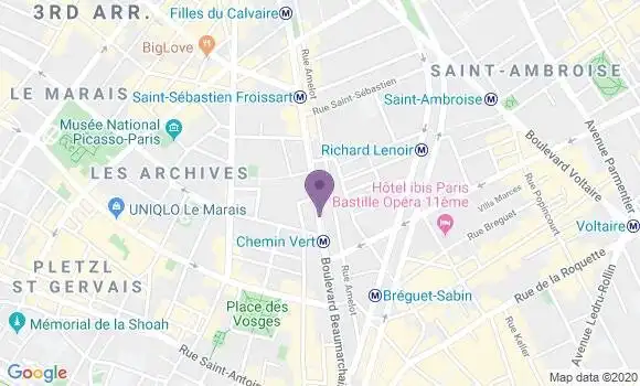 Localisation LCL Agence de Paris Beaumarchais