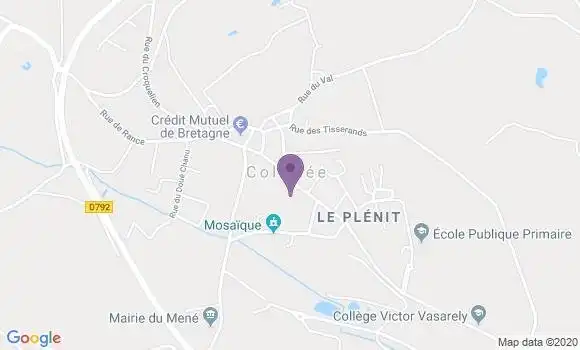 Localisation Crédit Agricole Agence de Collinée