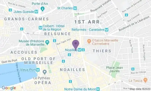 Localisation Crédit Agricole Agence de Marseille Canebière