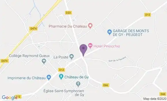 Localisation Crédit Agricole Agence de Gy