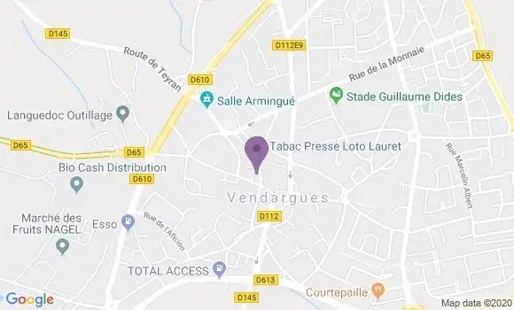 Localisation Crédit Agricole Agence de Vendargues