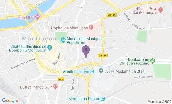 Localisation Crédit Agricole Agence de Montluçon Courtais