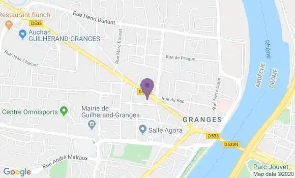 Localisation Crédit Agricole Agence de Guilherand Granges