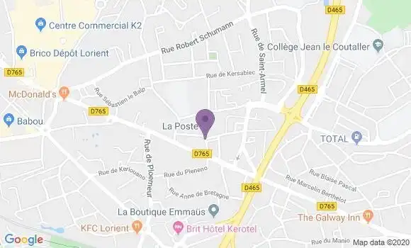 Localisation Crédit Agricole Agence de Lorient Keryado
