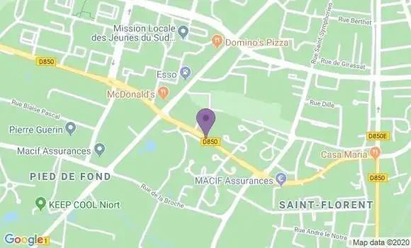 Localisation Crédit Agricole Agence de Niort Entreprises